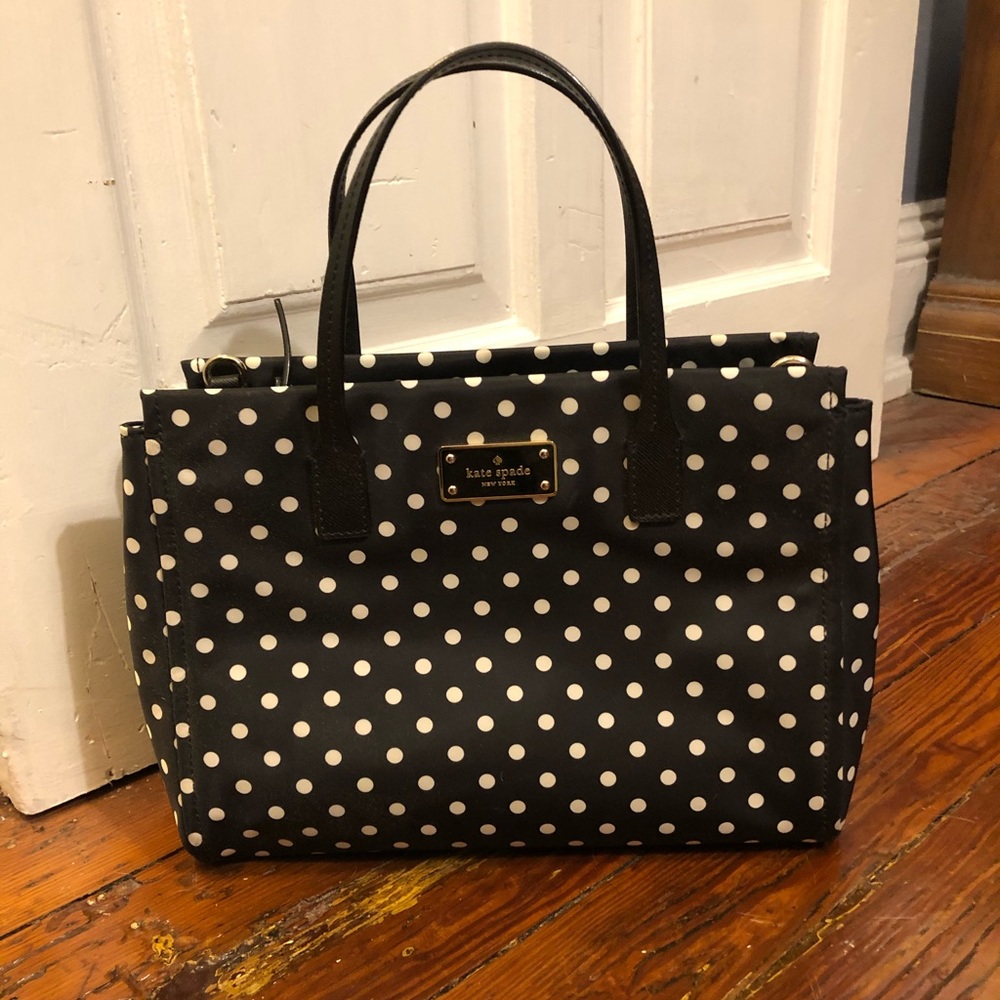 Black and white polka dot Kate Spade bag